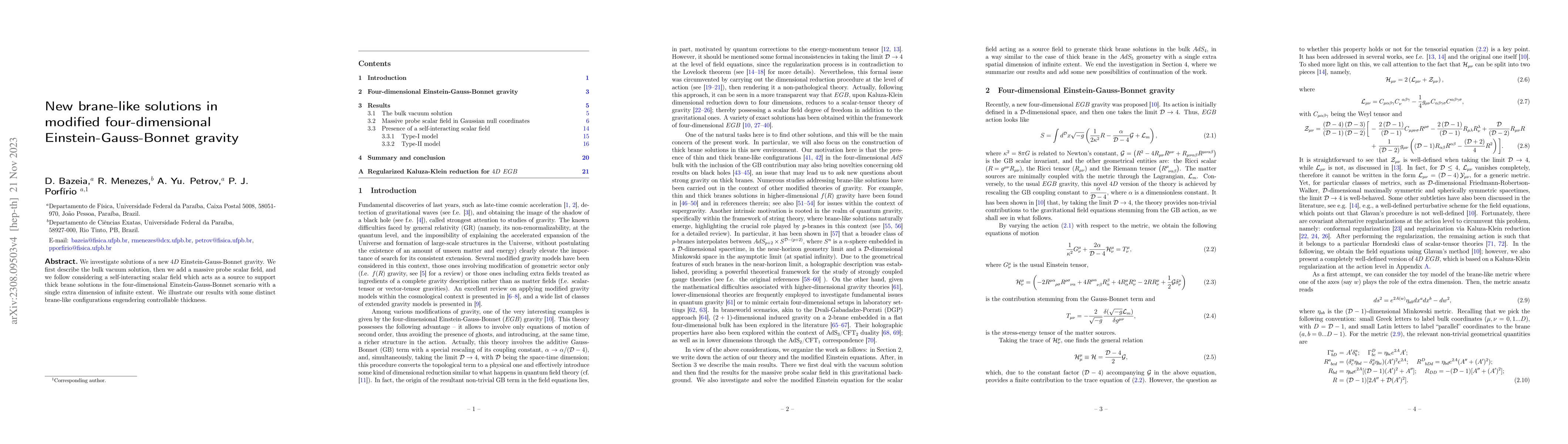 Thumbnail for New brane-like solutions in modified four-dimensional
  Einstein-Gauss-Bonnet gravity