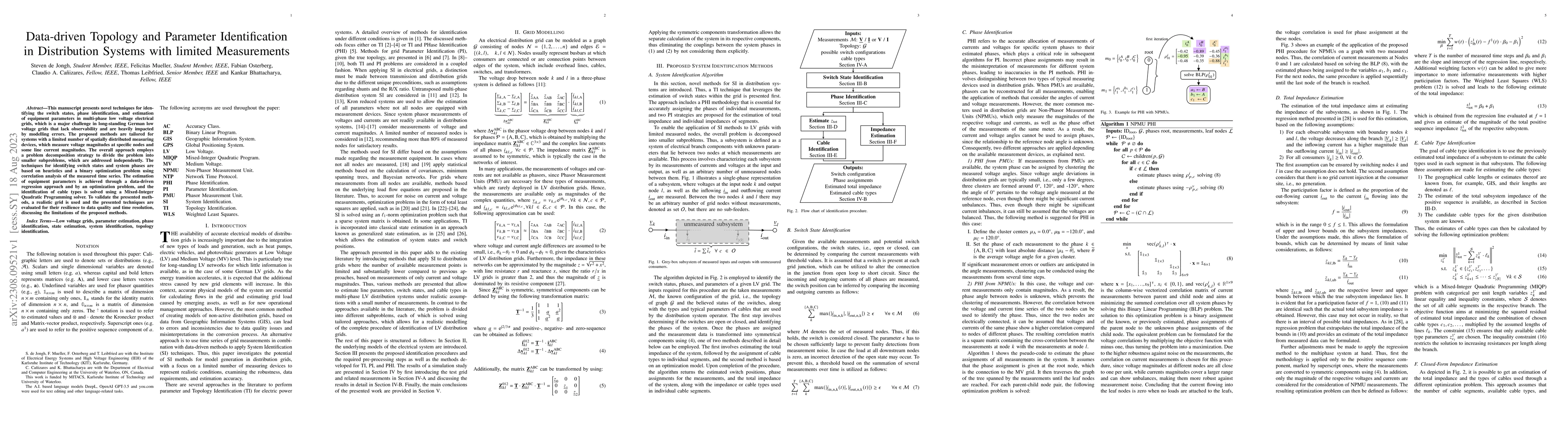 Thumbnail for Data-driven Topology and Parameter Identification in Distribution
  Systems with limited Measurements