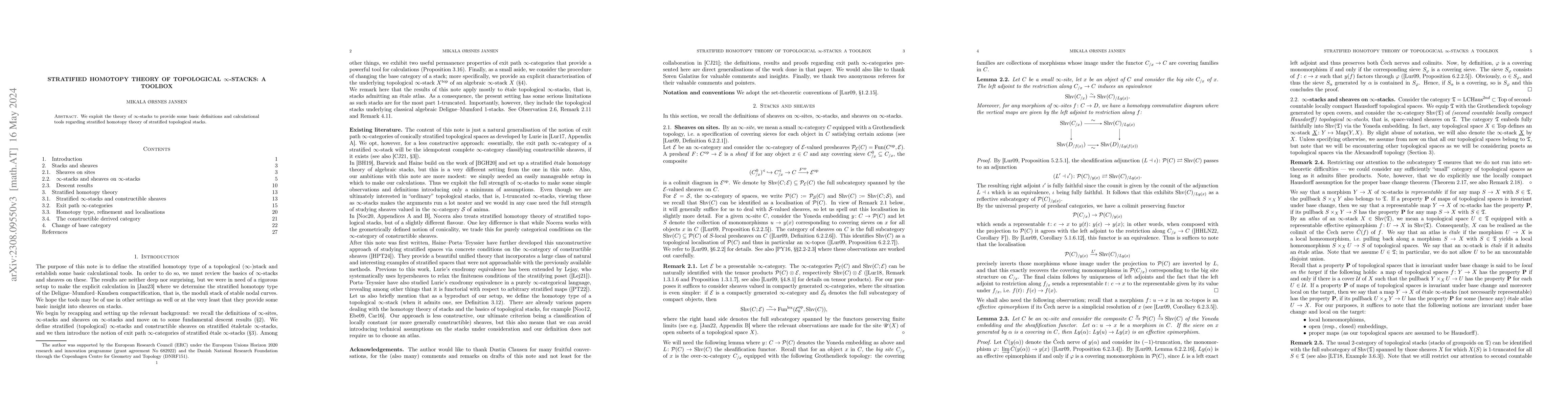 Thumbnail for Stratified homotopy theory of topological $\infty$-stacks: a toolbox