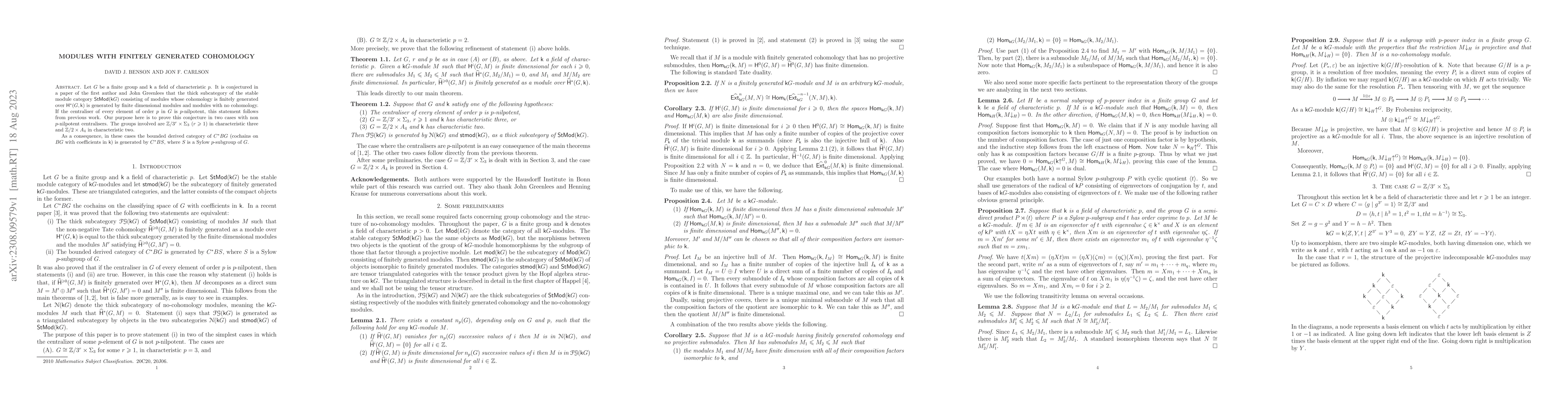 Thumbnail for Modules with finitely generated cohomology