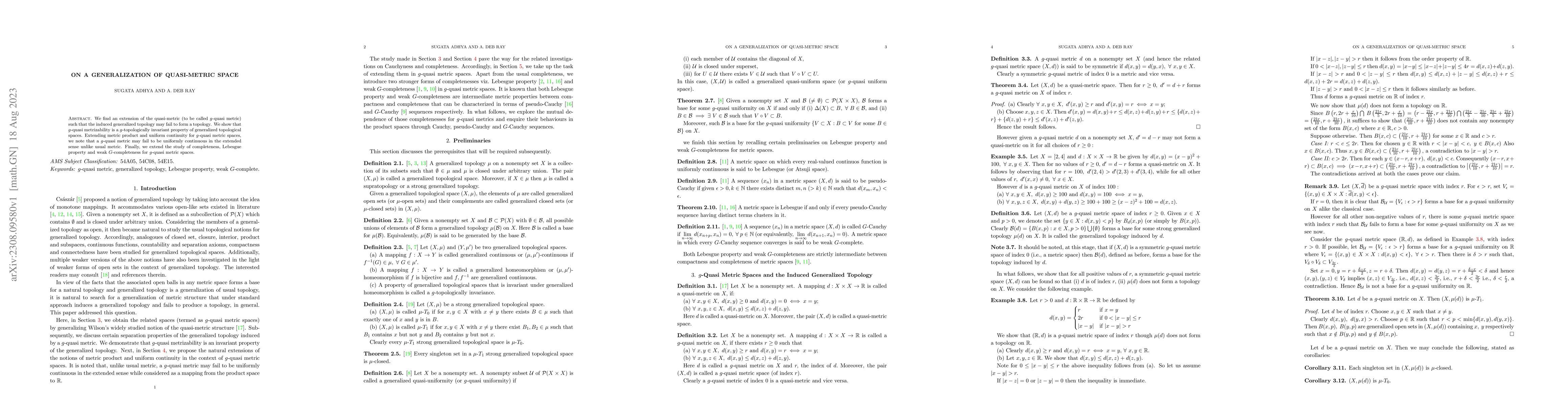 Thumbnail for On a Generalization of Quasi-metric Space