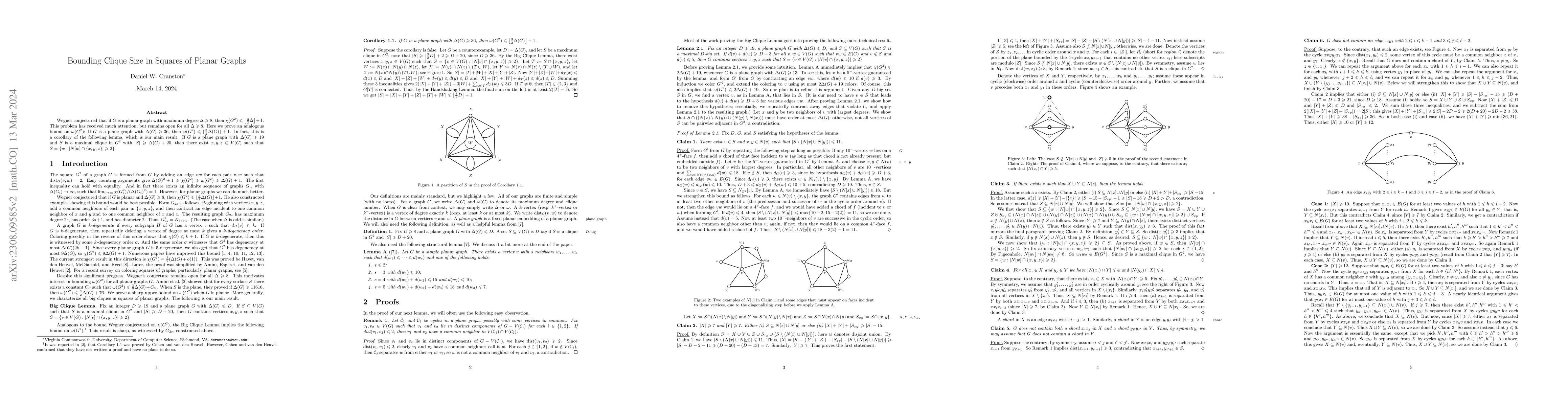 Thumbnail for Bounding Clique Size in Squares of Planar Graphs