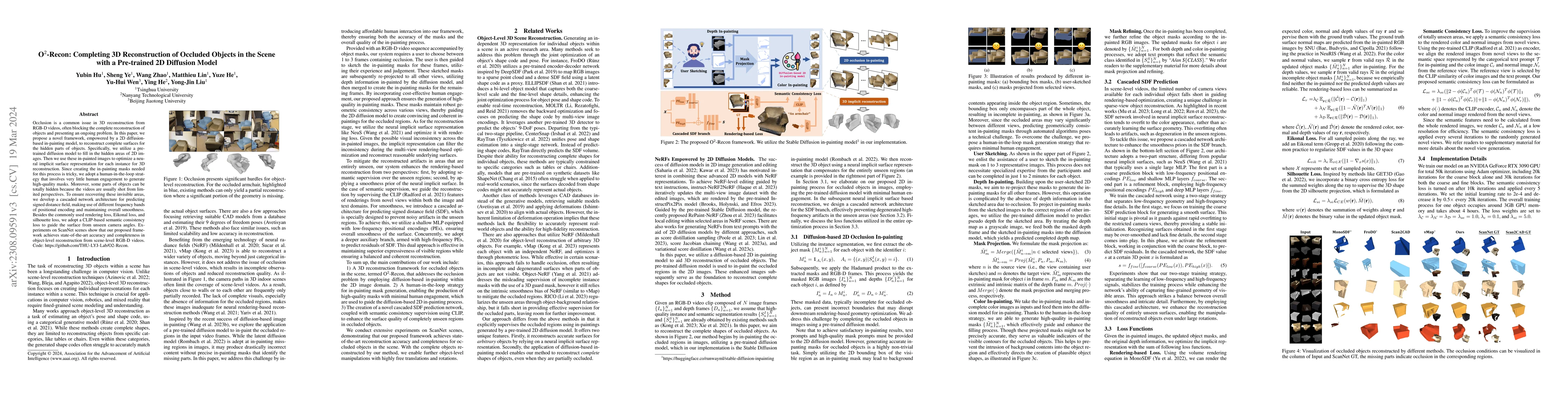 Thumbnail for O$^2$-Recon: Completing 3D Reconstruction of Occluded Objects in the
  Scene with a Pre-trained 2D Diffusion Model
