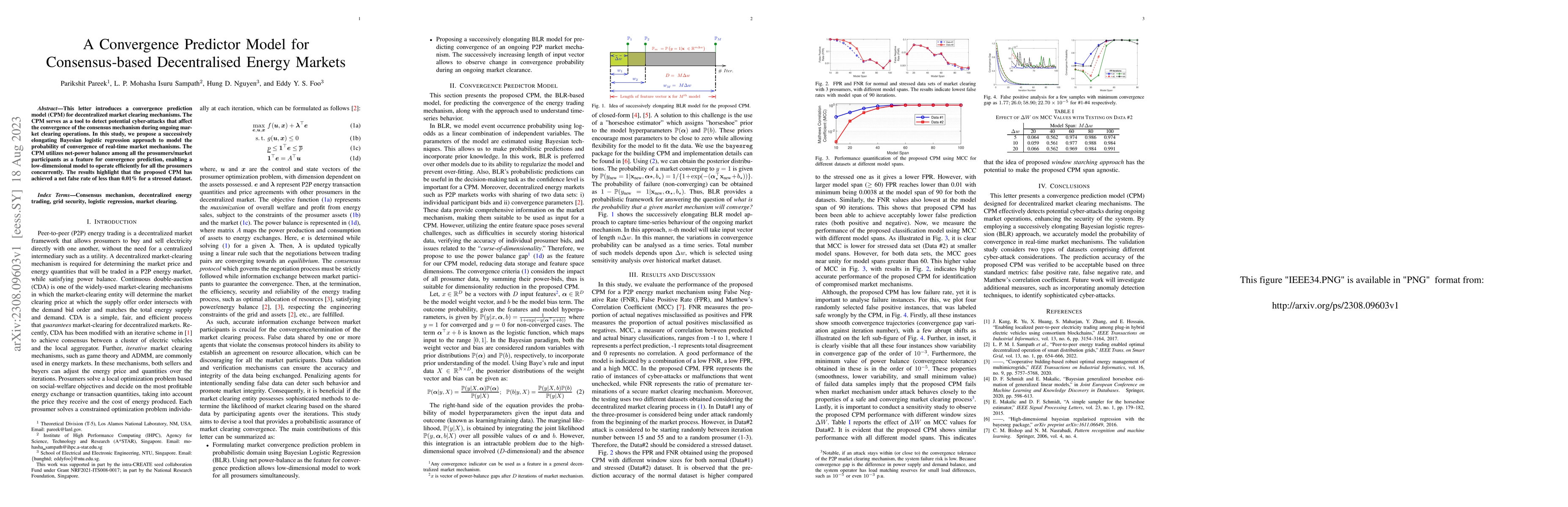 Thumbnail for A Convergence Predictor Model for Consensus-based Decentralised Energy
  Markets