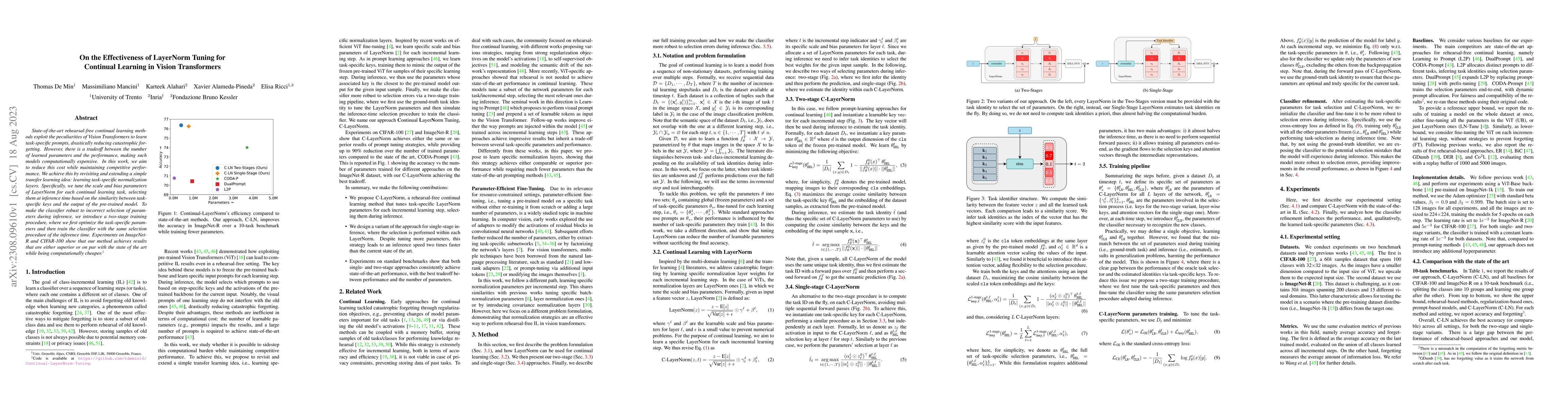 Thumbnail for On the Effectiveness of LayerNorm Tuning for Continual Learning in
  Vision Transformers