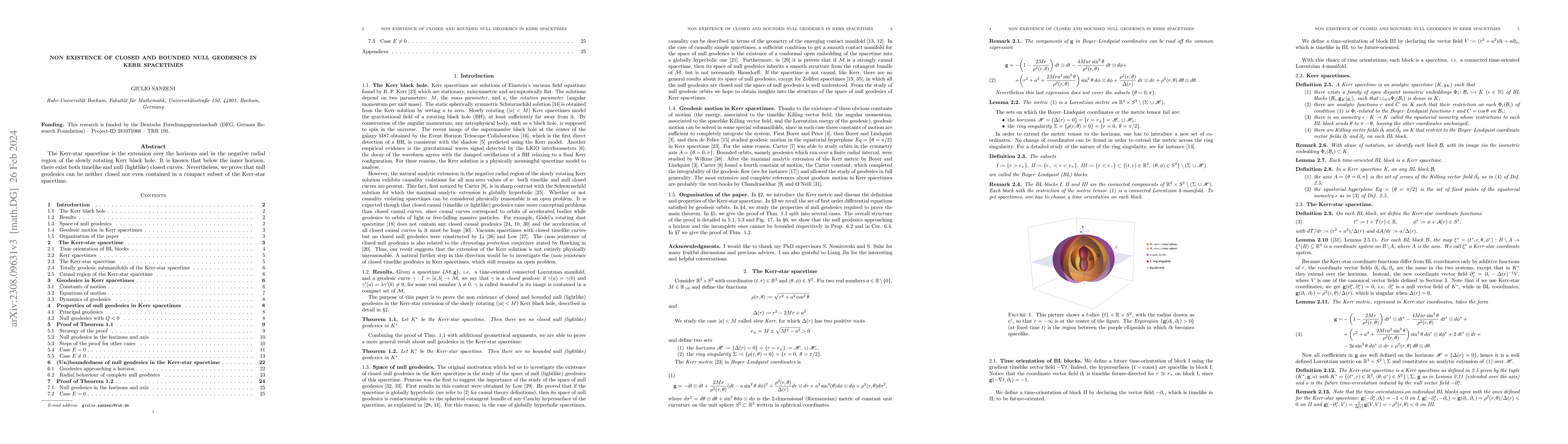 Thumbnail for Non existence of closed and bounded null geodesics in Kerr spacetimes