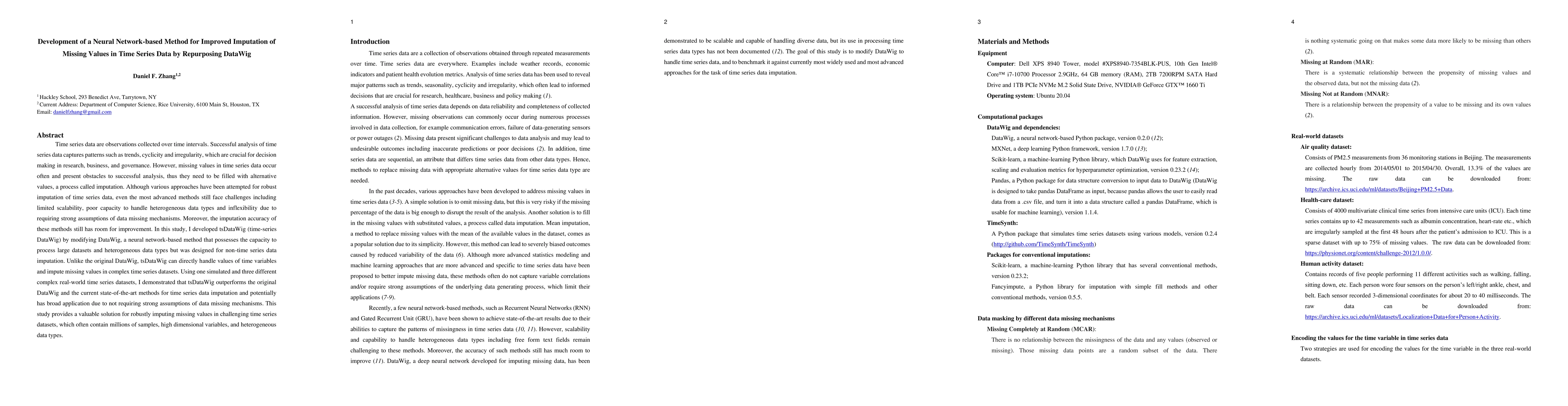 Thumbnail for Development of a Neural Network-based Method for Improved Imputation of
  Missing Values in Time Series Data by Repurposing DataWig