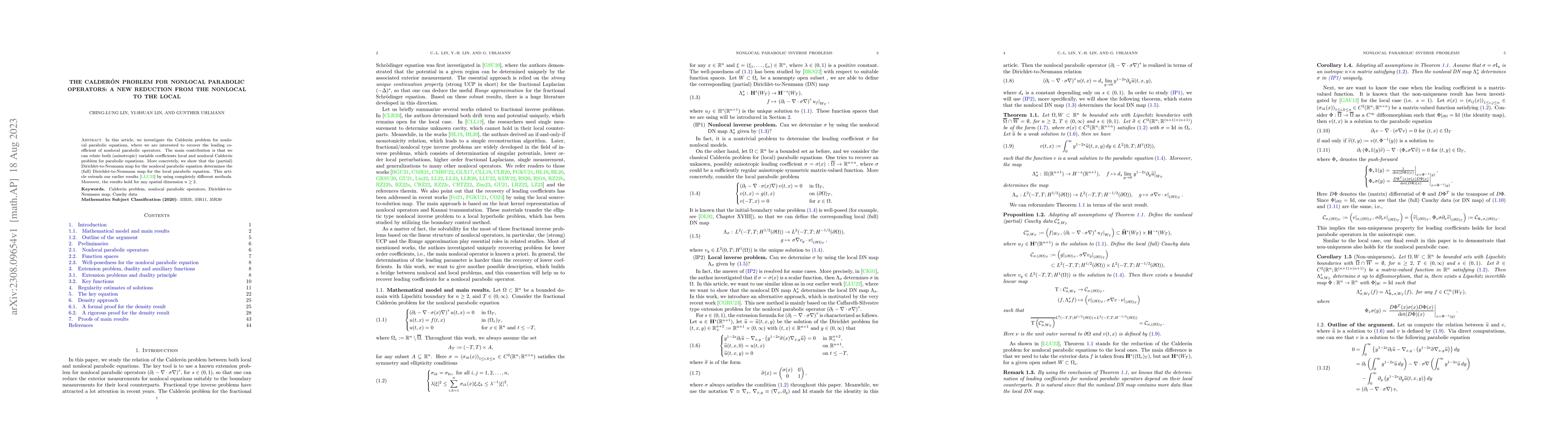 Thumbnail for The Calder\'{o}n problem for nonlocal parabolic operators: A new
  reduction from the nonlocal to the local
