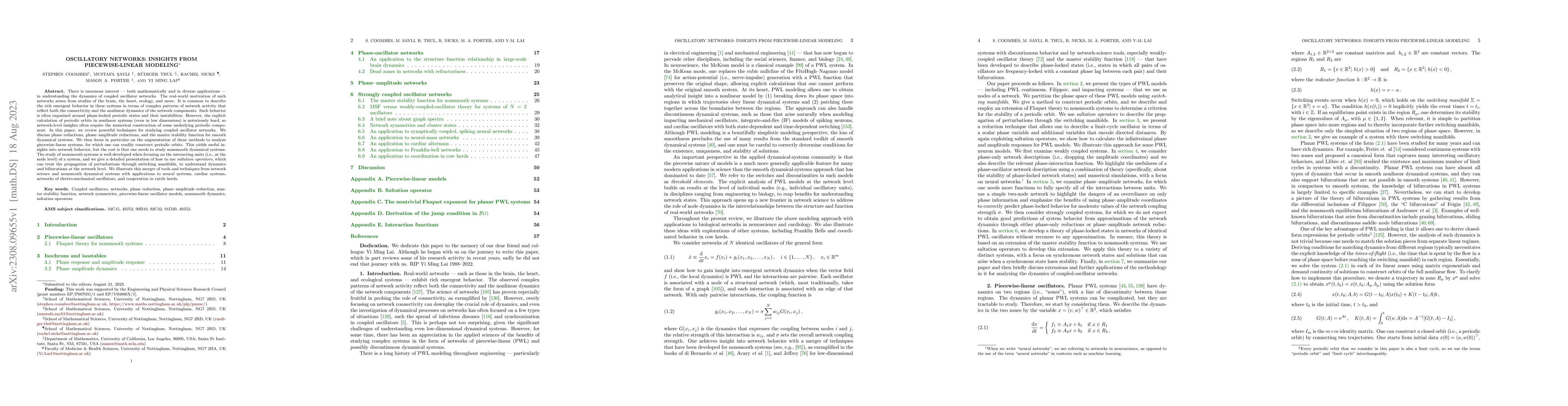 Thumbnail for Oscillatory networks: Insights from piecewise-linear modeling