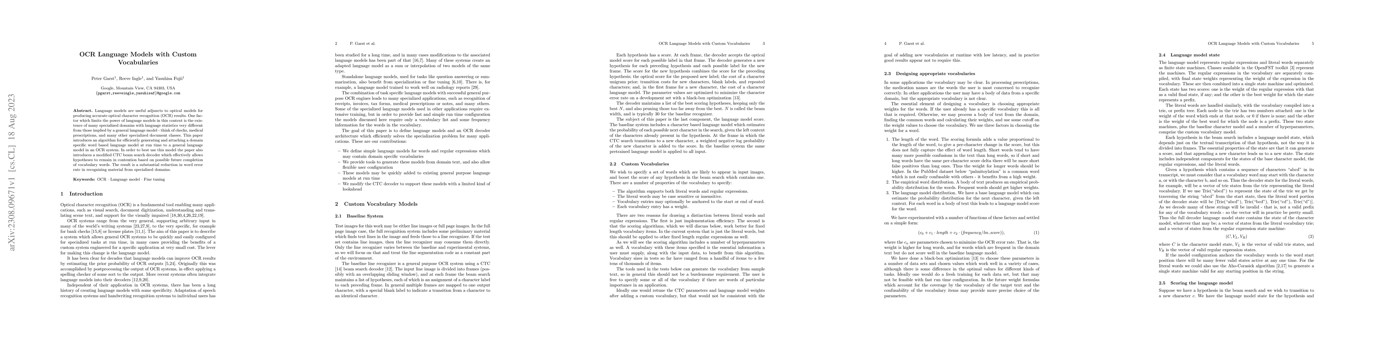 Thumbnail for OCR Language Models with Custom Vocabularies
