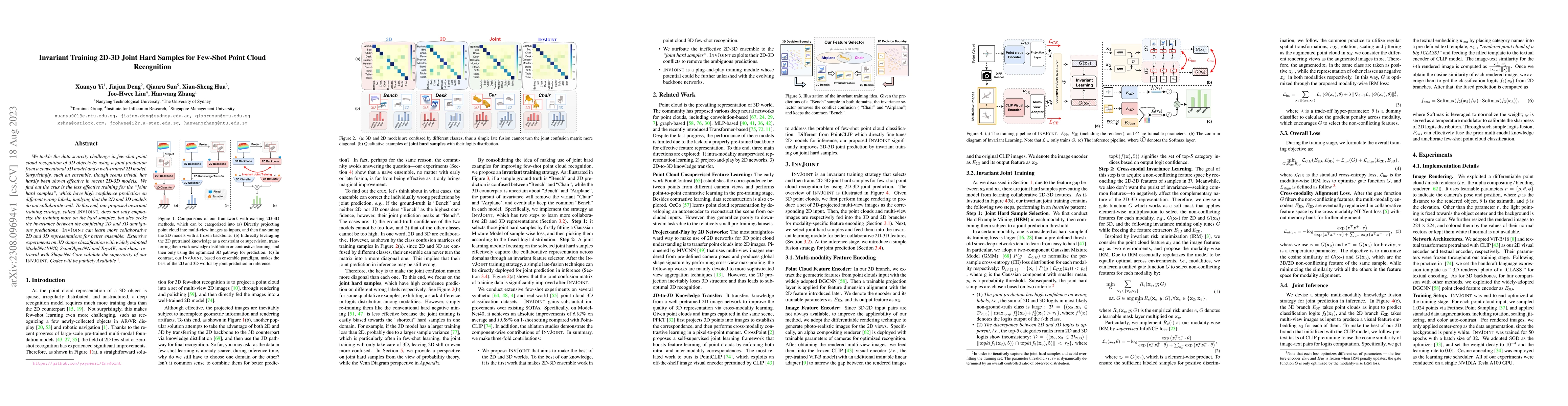 Thumbnail for Invariant Training 2D-3D Joint Hard Samples for Few-Shot Point Cloud
  Recognition