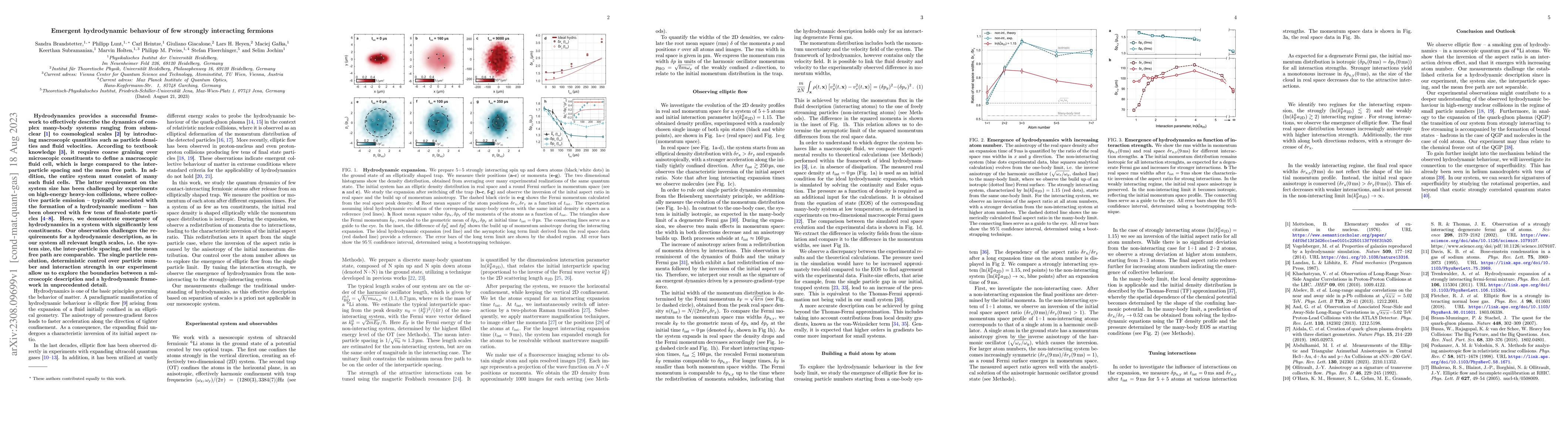 Thumbnail for Emergent hydrodynamic behaviour of few strongly interacting fermions