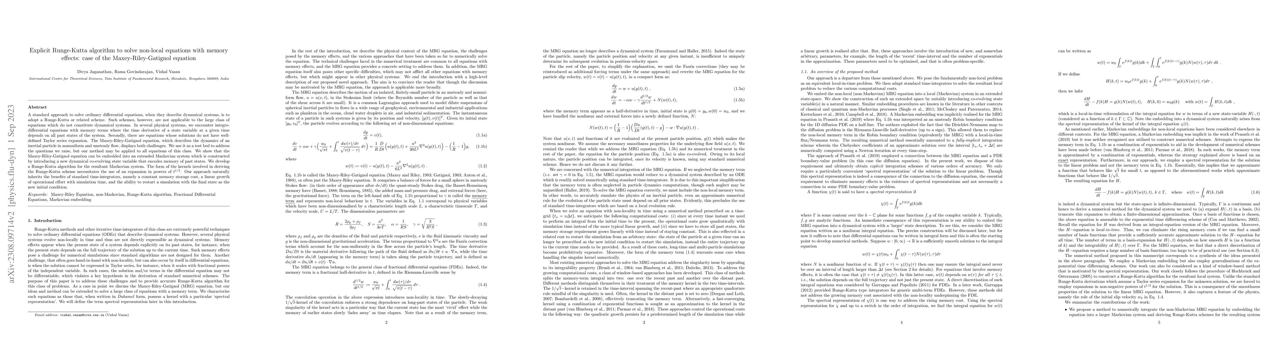 Thumbnail for Explicit Runge-Kutta algorithm to solve non-local equations with memory
  effects: case of the Maxey-Riley-Gatignol equation