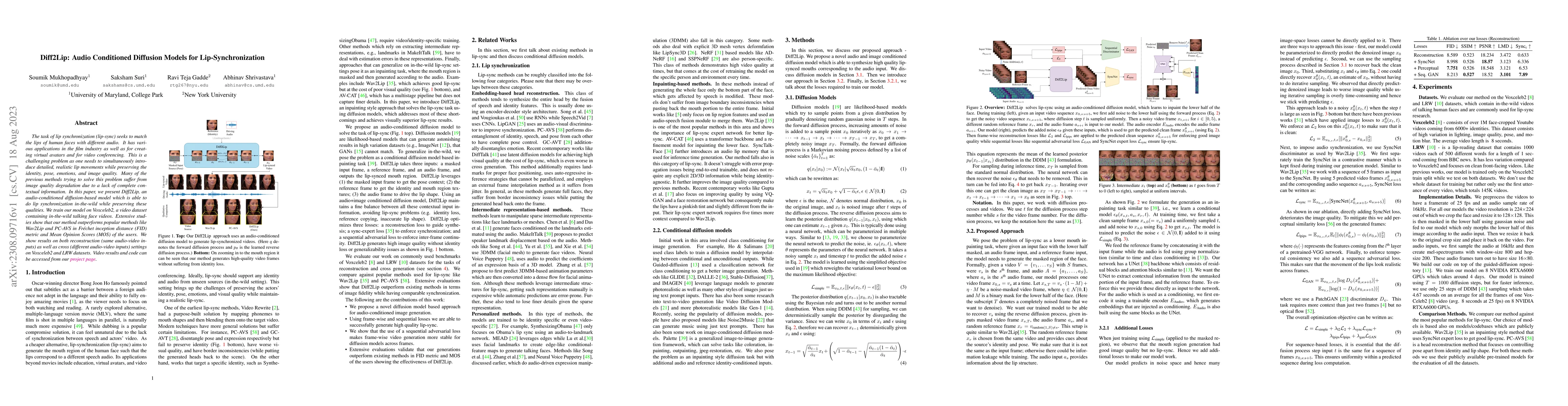 Thumbnail for Diff2Lip: Audio Conditioned Diffusion Models for Lip-Synchronization