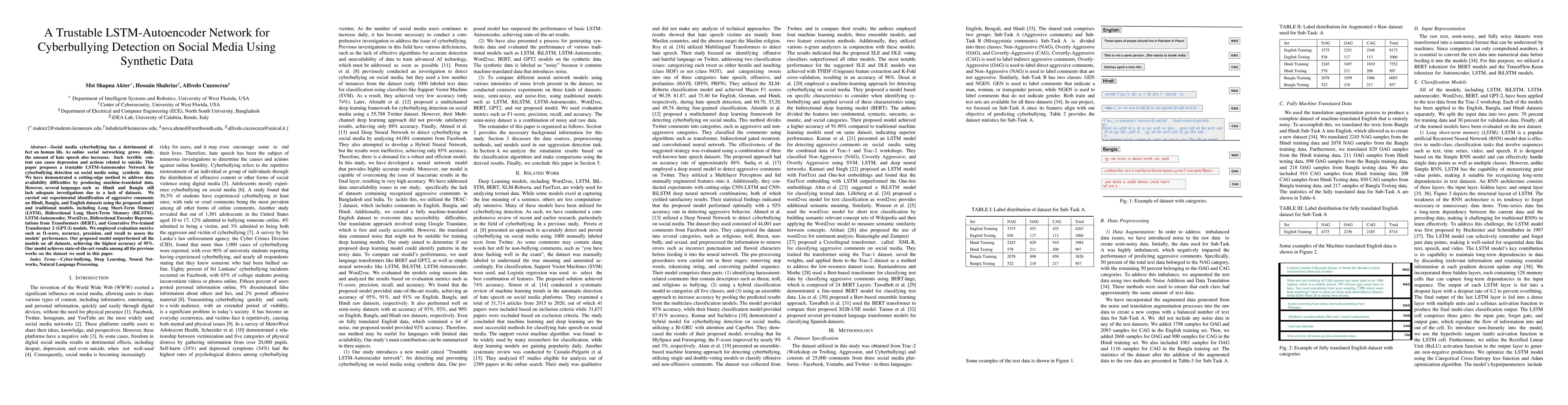Thumbnail for A Trustable LSTM-Autoencoder Network for Cyberbullying Detection on
  Social Media Using Synthetic Data