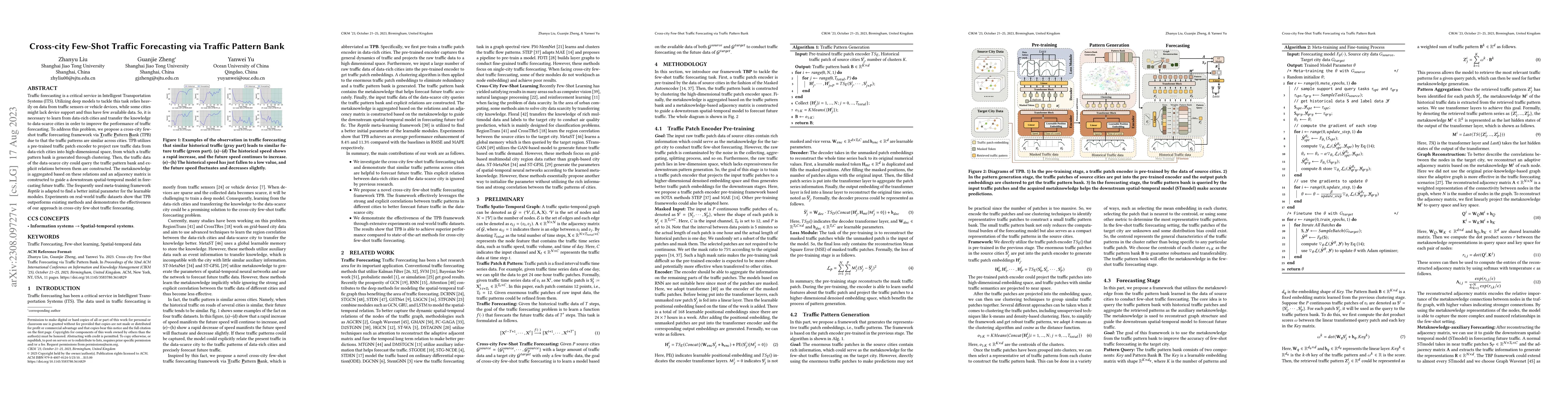 Thumbnail for Cross-city Few-Shot Traffic Forecasting via Traffic Pattern Bank