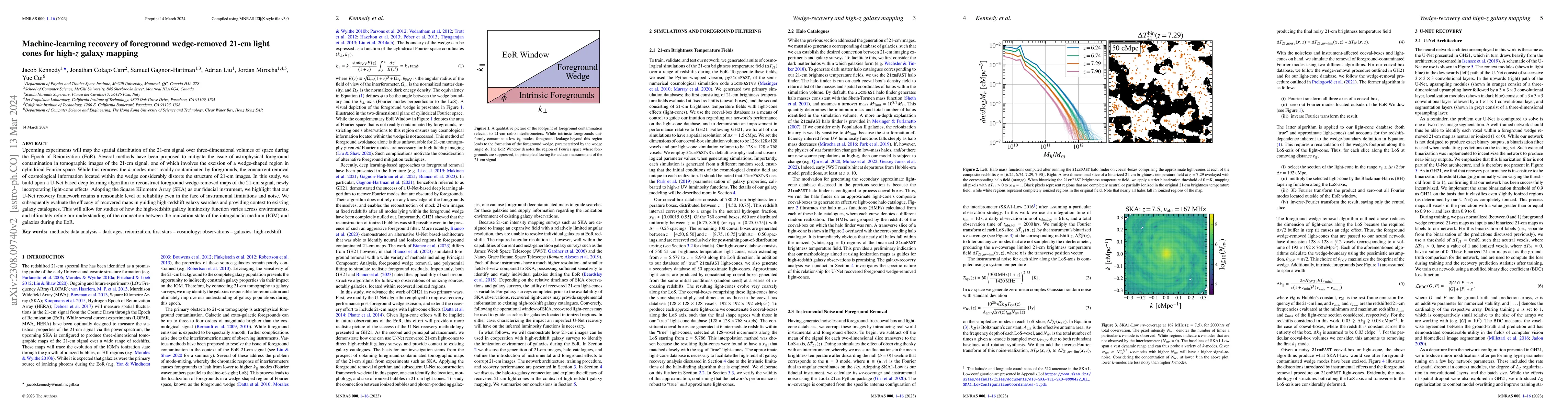 Thumbnail for Machine-learning recovery of foreground wedge-removed 21-cm light cones
  for high-$z$ galaxy mapping
