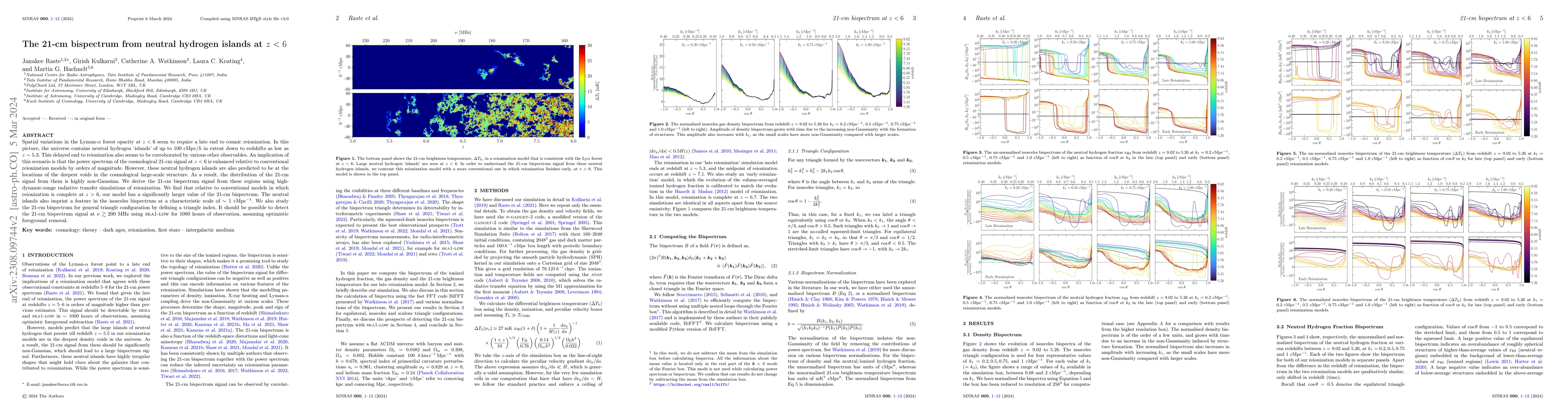 Thumbnail for The 21-cm bispectrum from neutral hydrogen islands at z < 6