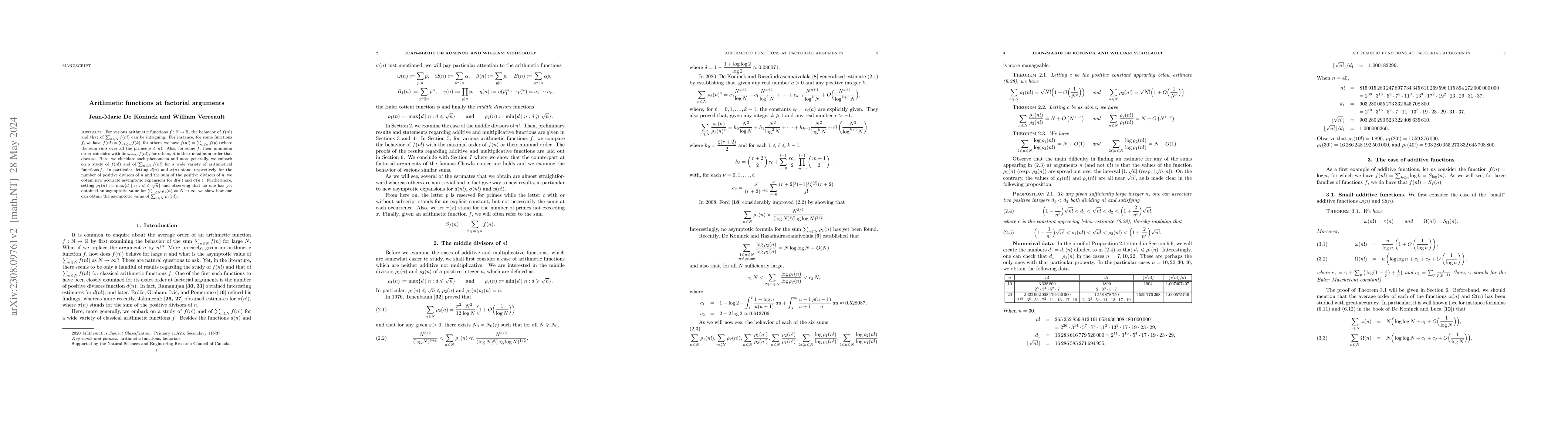 Thumbnail for Arithmetic functions at factorial arguments