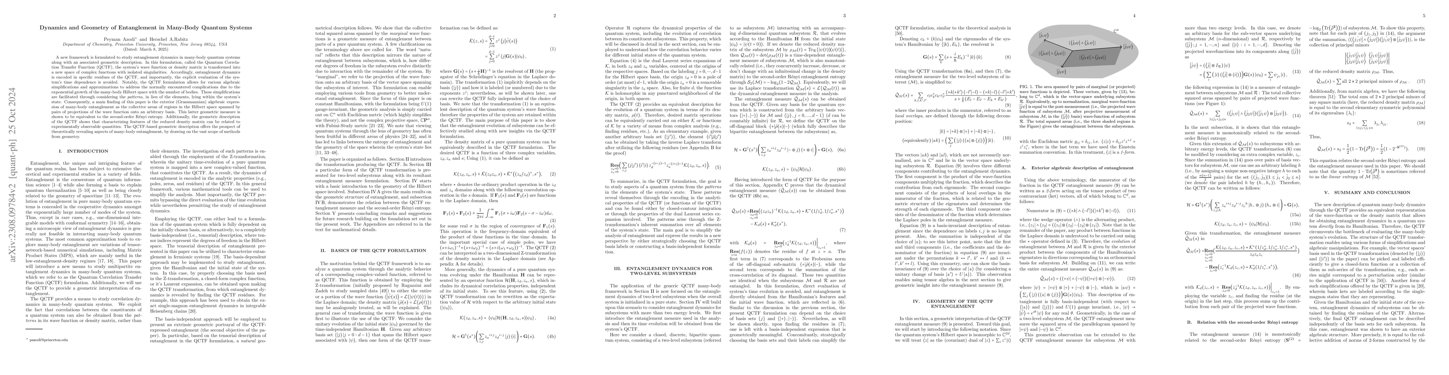 Thumbnail for Dynamics and Geometry of Entanglement in Many-Body Quantum Systems