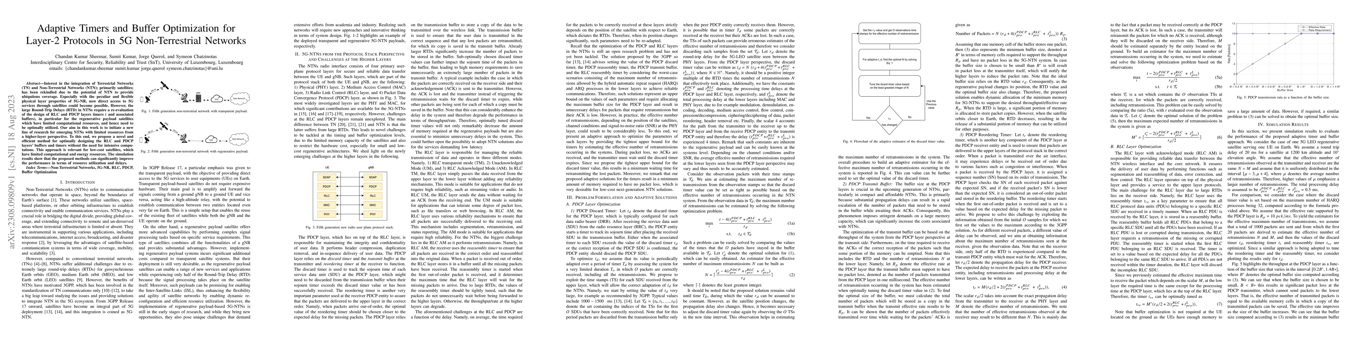 Thumbnail for Adaptive Timers and Buffer Optimization for Layer-2 Protocols in 5G
  Non-Terrestrial Networks