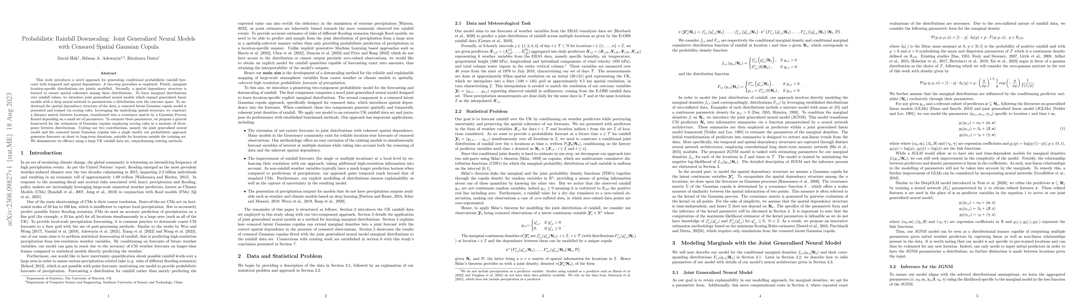 Thumbnail for Probabilistic Rainfall Downscaling: Joint Generalized Neural Models with
  Censored Spatial Gaussian Copula