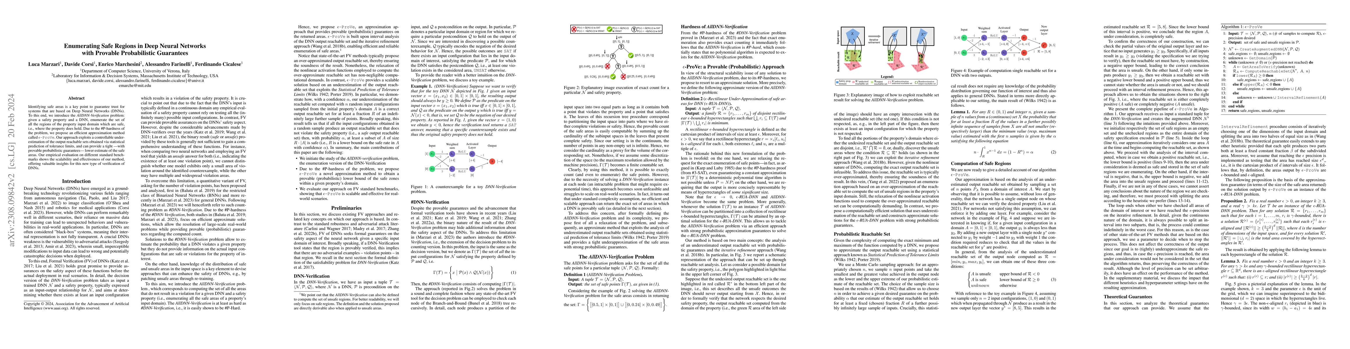 Thumbnail for Enumerating Safe Regions in Deep Neural Networks with Provable
  Probabilistic Guarantees