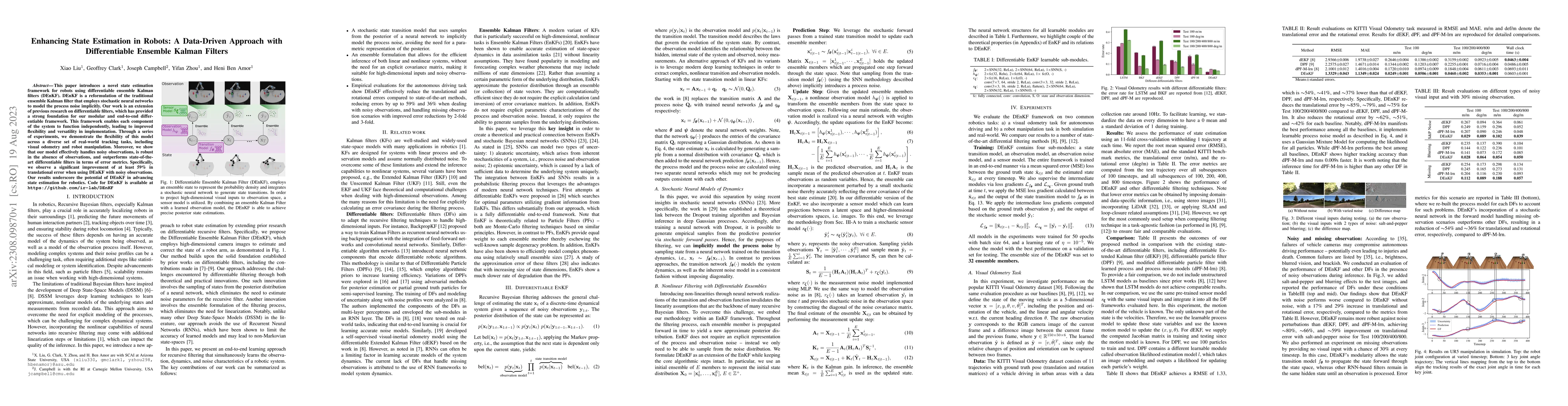 Thumbnail for Enhancing State Estimation in Robots: A Data-Driven Approach with
  Differentiable Ensemble Kalman Filters