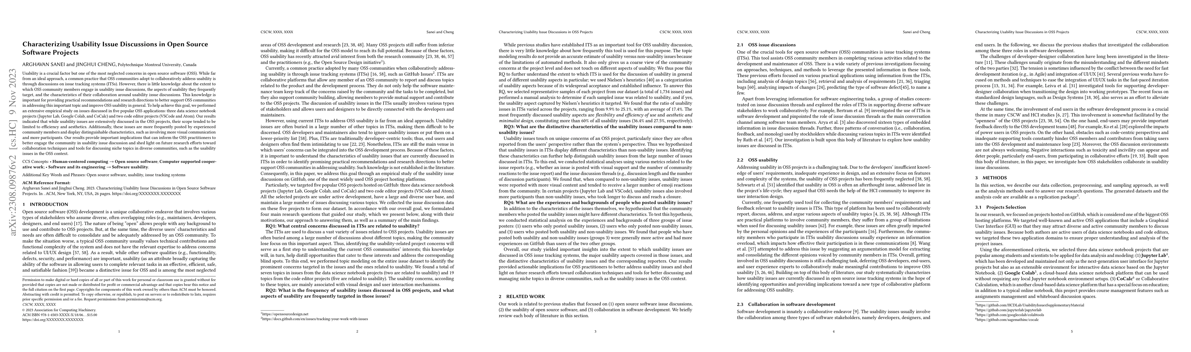 Thumbnail for Characterizing Usability Issue Discussions in Open Source Software
  Projects