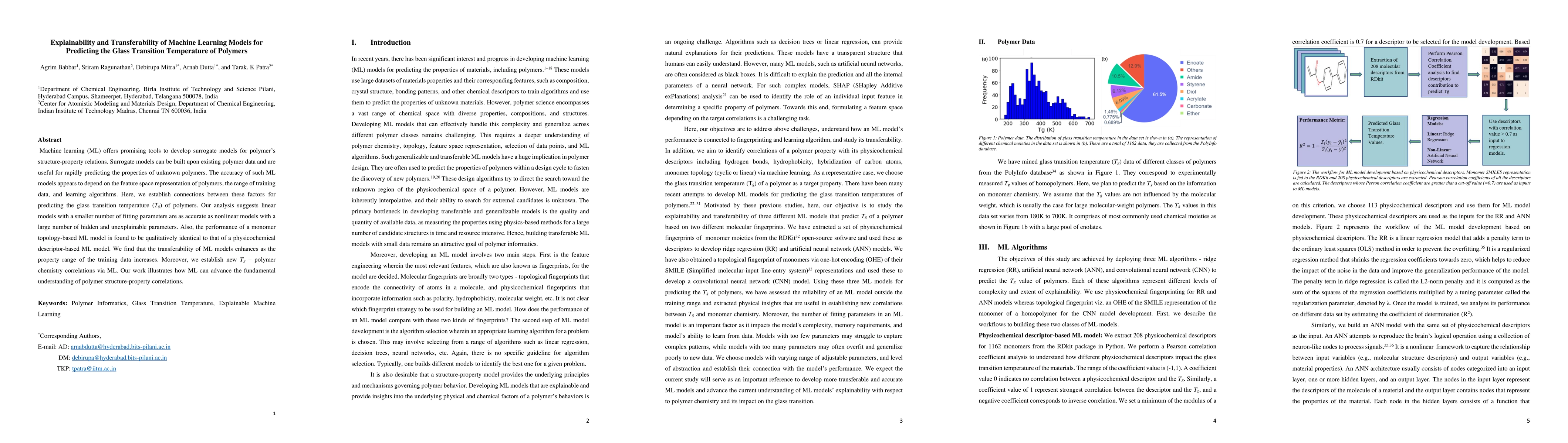 Thumbnail for Explainability and Transferability of Machine Learning Models for
  Predicting the Glass Transition Temperature of Polymers