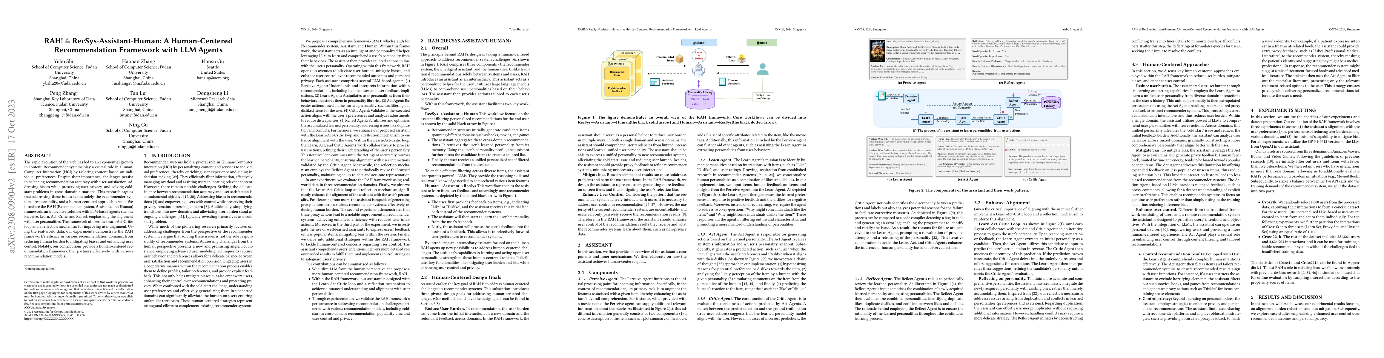 Thumbnail for RAH! RecSys-Assistant-Human: A Human-Centered Recommendation Framework
  with LLM Agents