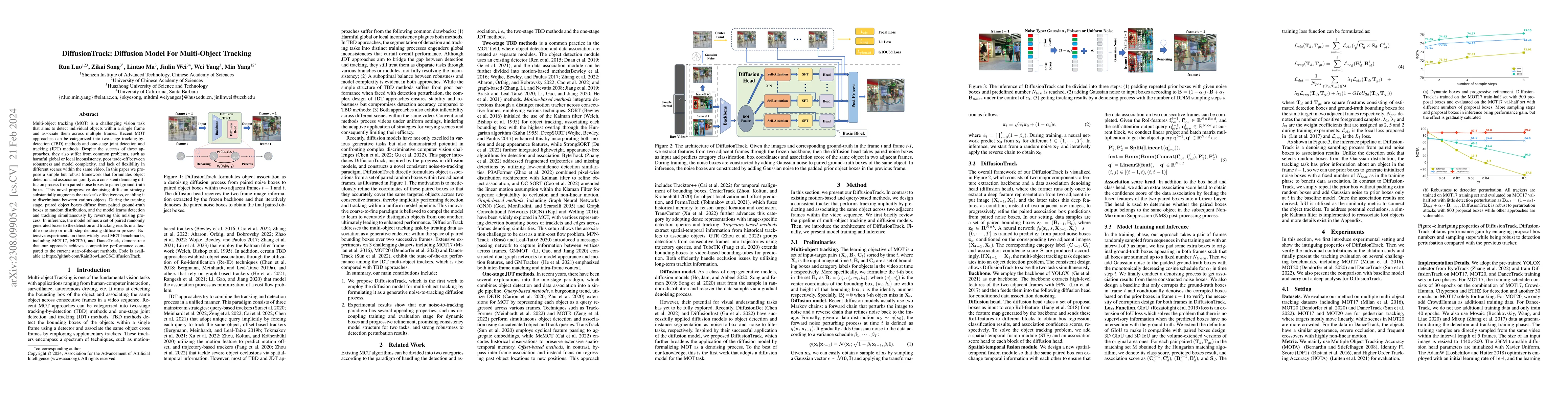 Thumbnail for DiffusionTrack: Diffusion Model For Multi-Object Tracking