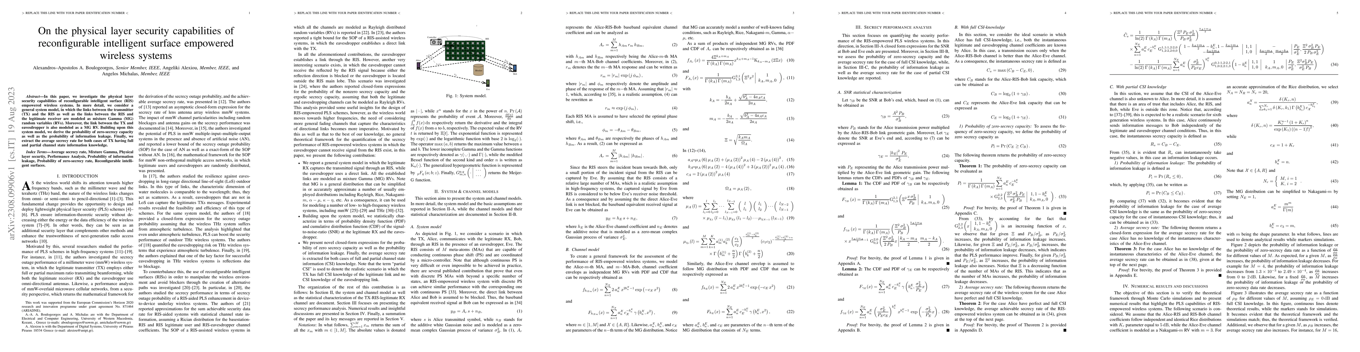 Thumbnail for On the physical layer security capabilities of reconfigurable
  intelligent surface empowered wireless systems