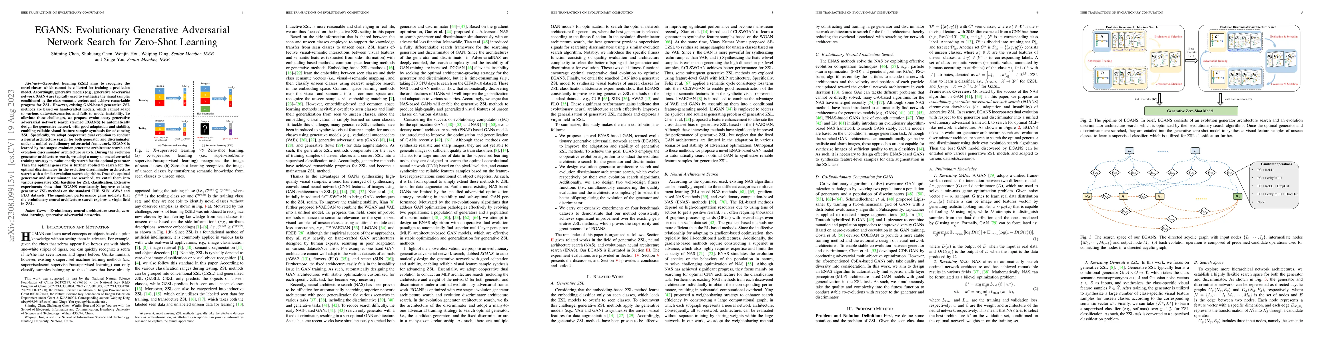 Thumbnail for EGANS: Evolutionary Generative Adversarial Network Search for Zero-Shot
  Learning