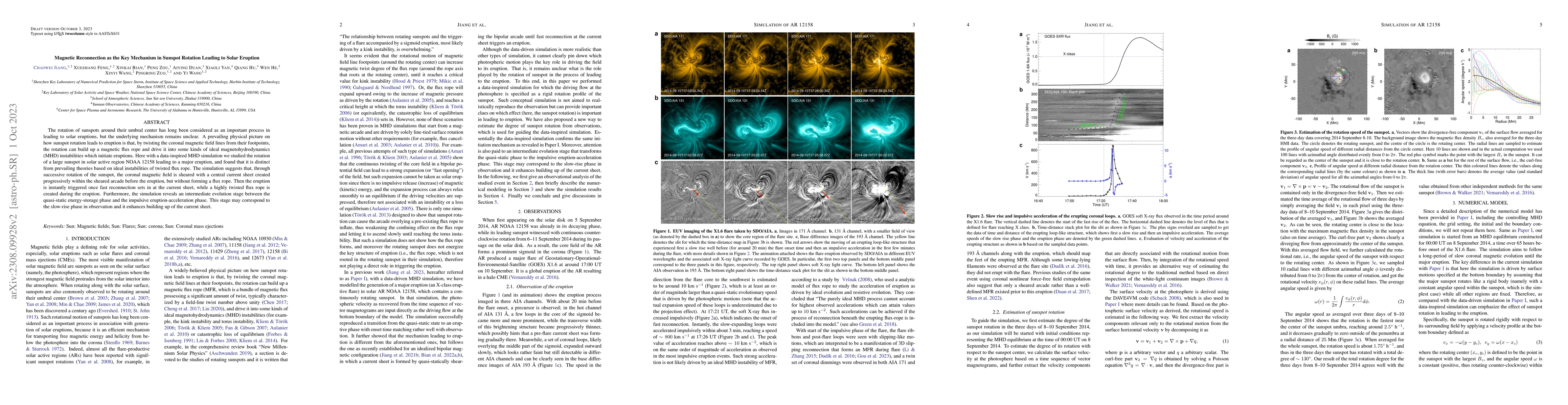 Thumbnail for Magnetic Reconnection as the Key Mechanism in Sunspot Rotation Leading
  to Solar Eruption