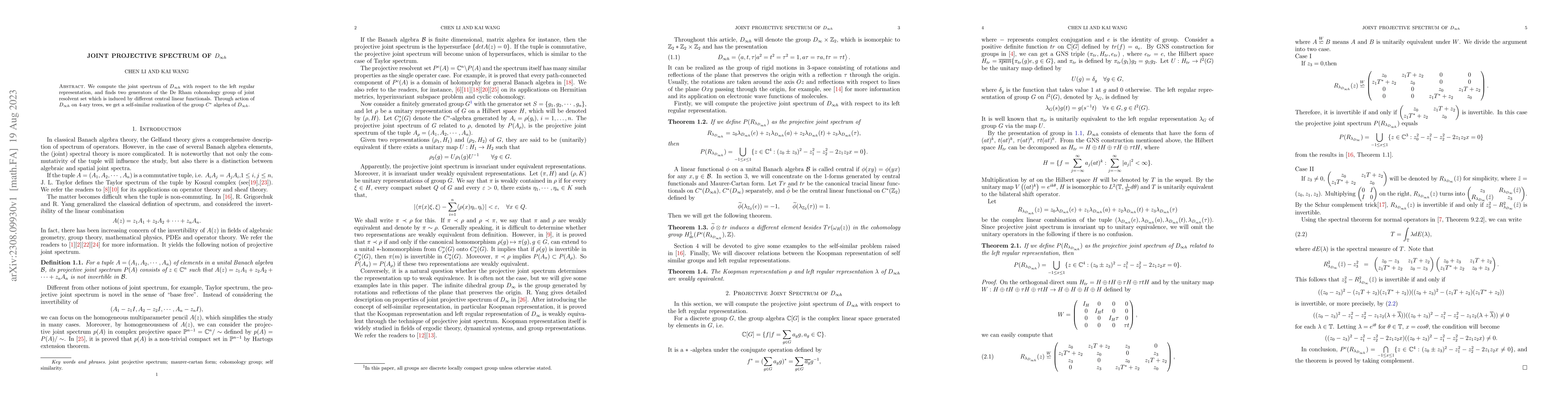Thumbnail for Joint Projective Spectrum of $D_{\infty h}$