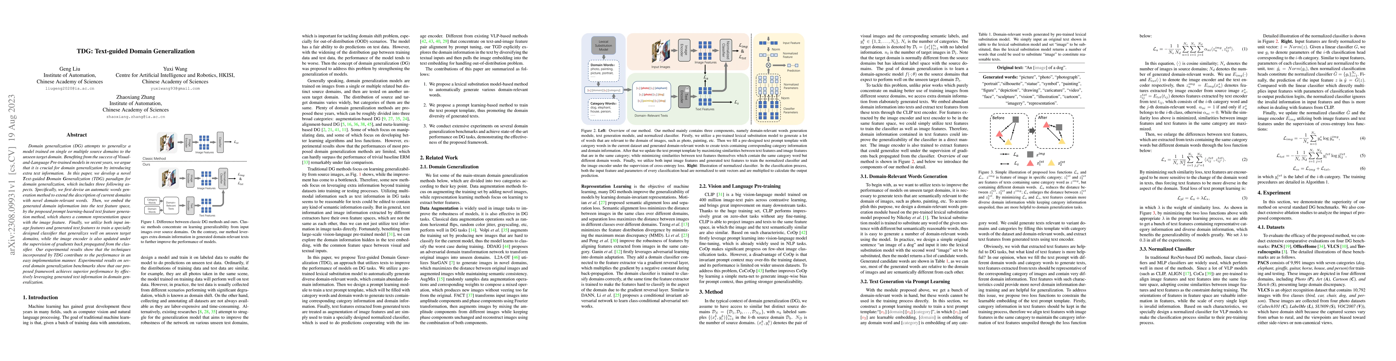 Thumbnail for TDG: Text-guided Domain Generalization