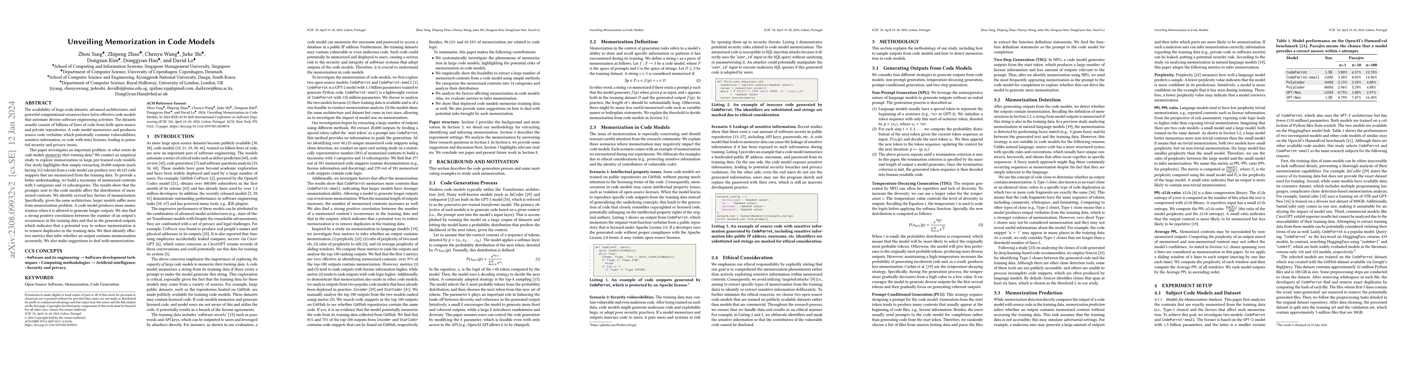 Thumbnail for Unveiling Memorization in Code Models
