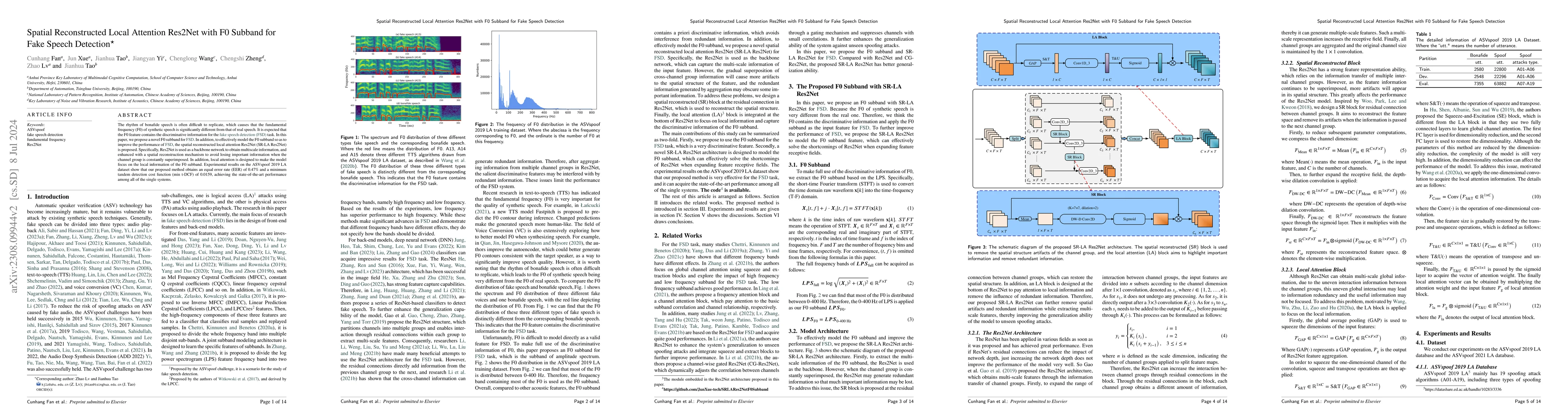 Thumbnail for Spatial Reconstructed Local Attention Res2Net with F0 Subband for Fake
  Speech Detection