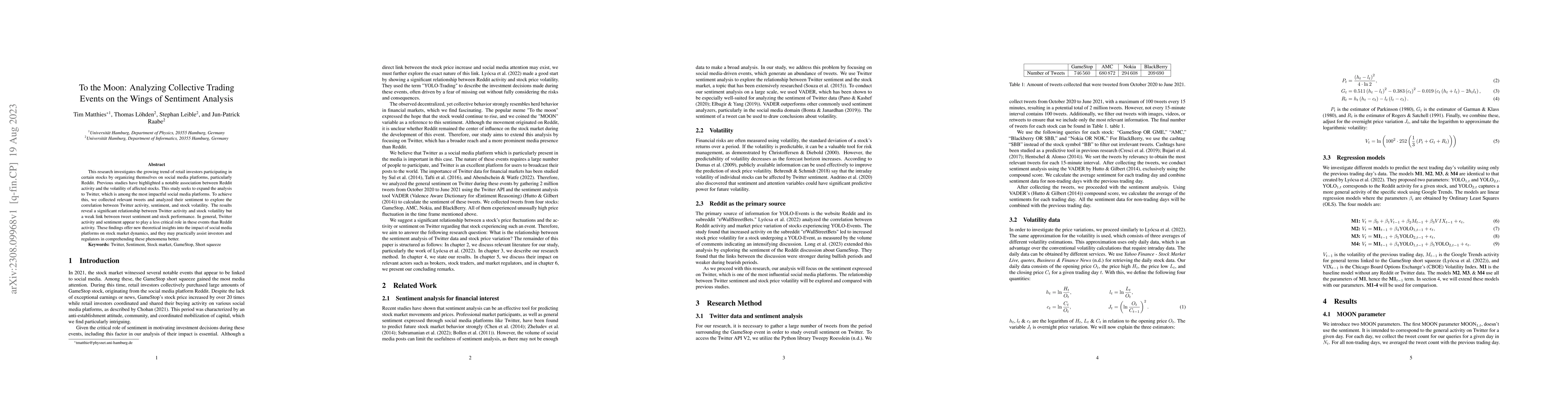 Thumbnail for To the Moon: Analyzing Collective Trading Events on the Wings of
  Sentiment Analysis
