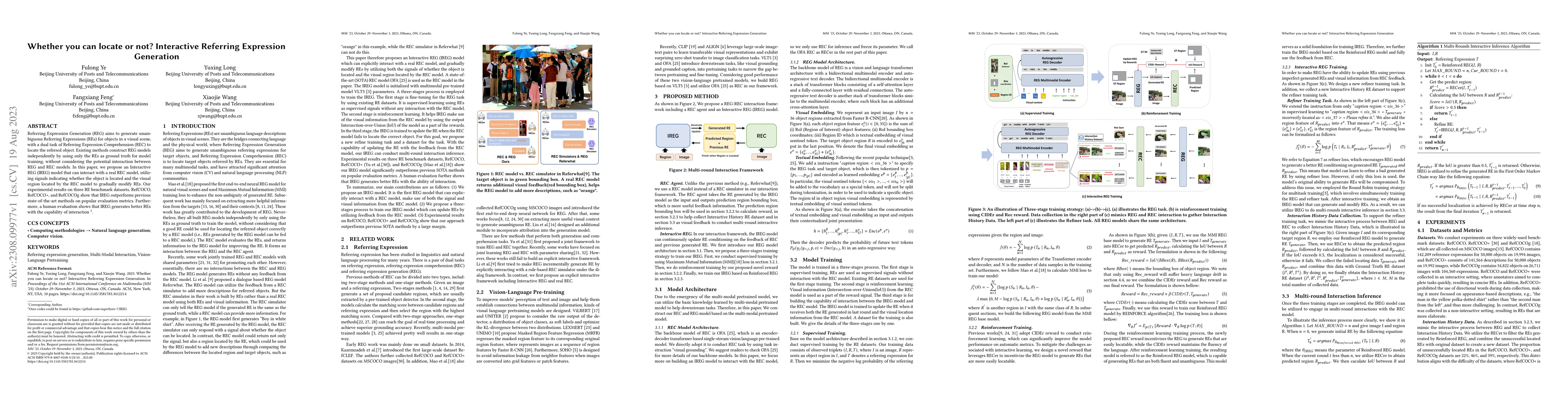 Thumbnail for Whether you can locate or not? Interactive Referring Expression
  Generation