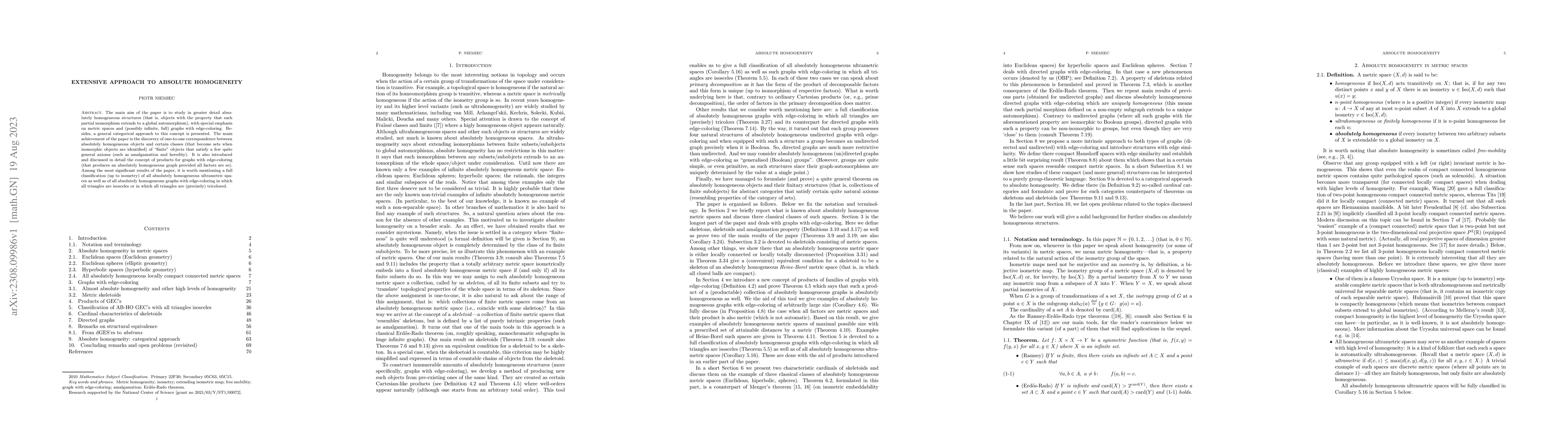Thumbnail for Extensive approach to absolute homogeneity