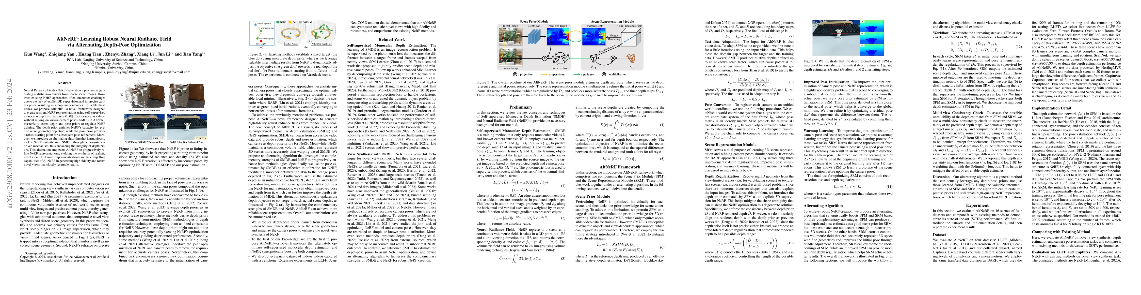 Thumbnail for AltNeRF: Learning Robust Neural Radiance Field via Alternating
  Depth-Pose Optimization