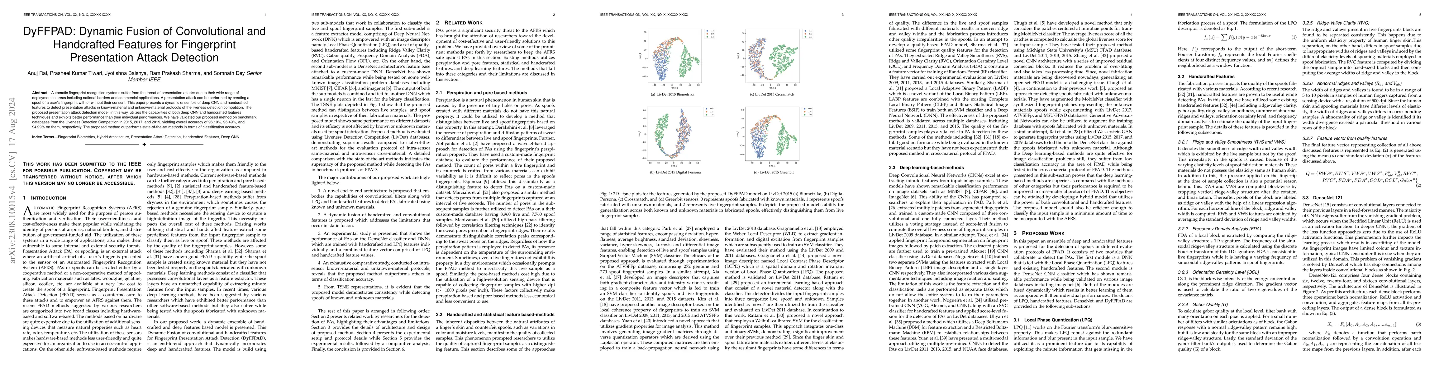 Thumbnail for DyFFPAD: Dynamic Fusion of Convolutional and Handcrafted Features for
  Fingerprint Presentation Attack Detection