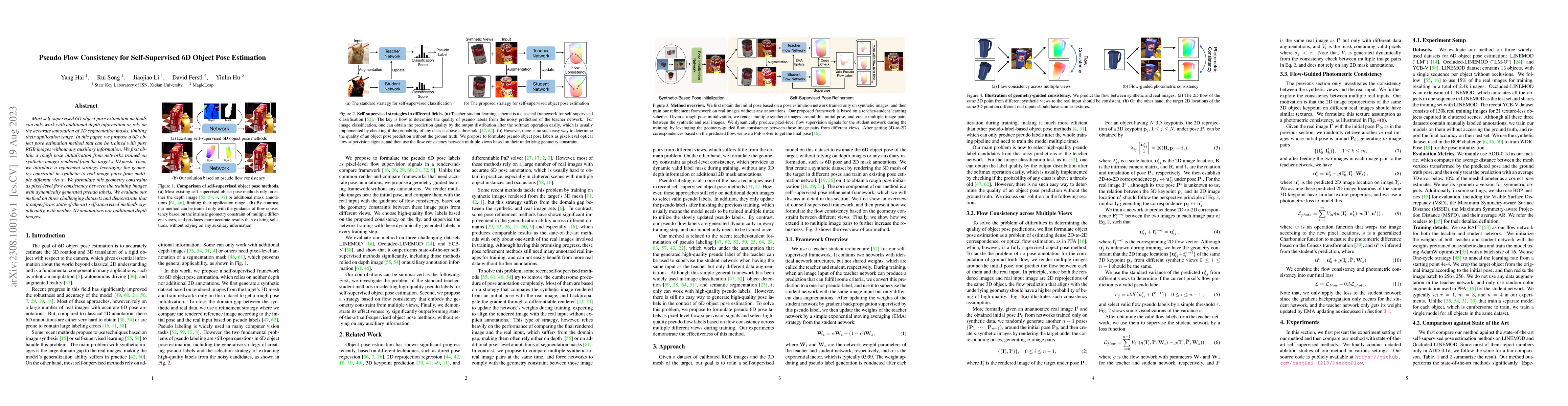 Thumbnail for Pseudo Flow Consistency for Self-Supervised 6D Object Pose Estimation