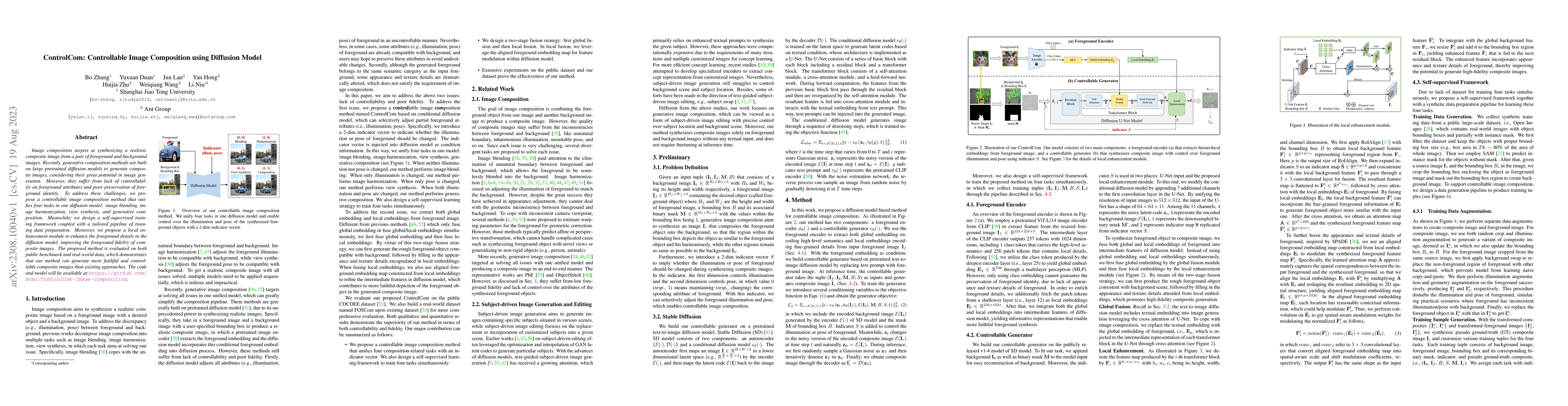Thumbnail for ControlCom: Controllable Image Composition using Diffusion Model