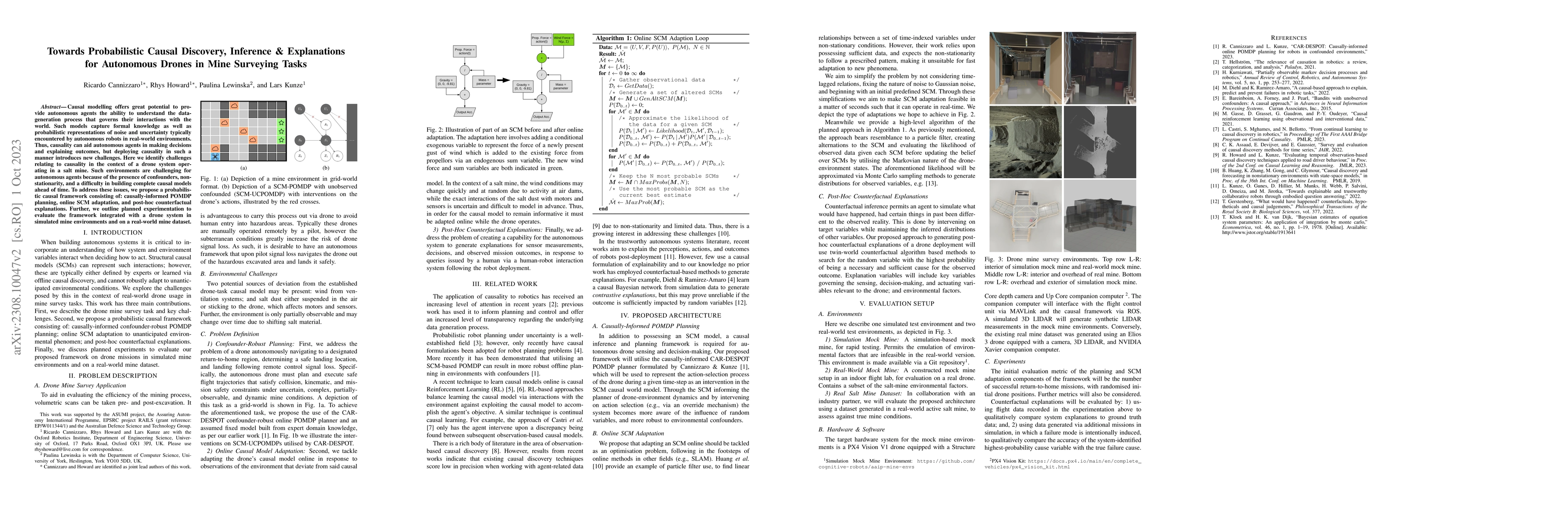 Thumbnail for Towards Probabilistic Causal Discovery, Inference & Explanations for
  Autonomous Drones in Mine Surveying Tasks