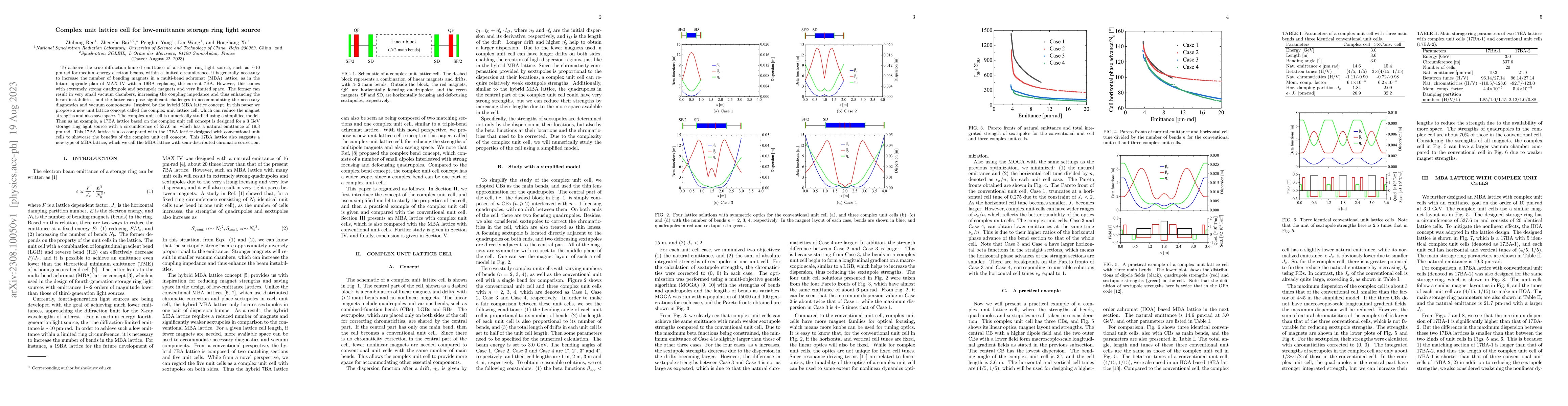 Thumbnail for Complex unit lattice cell for low-emittance storage ring light source