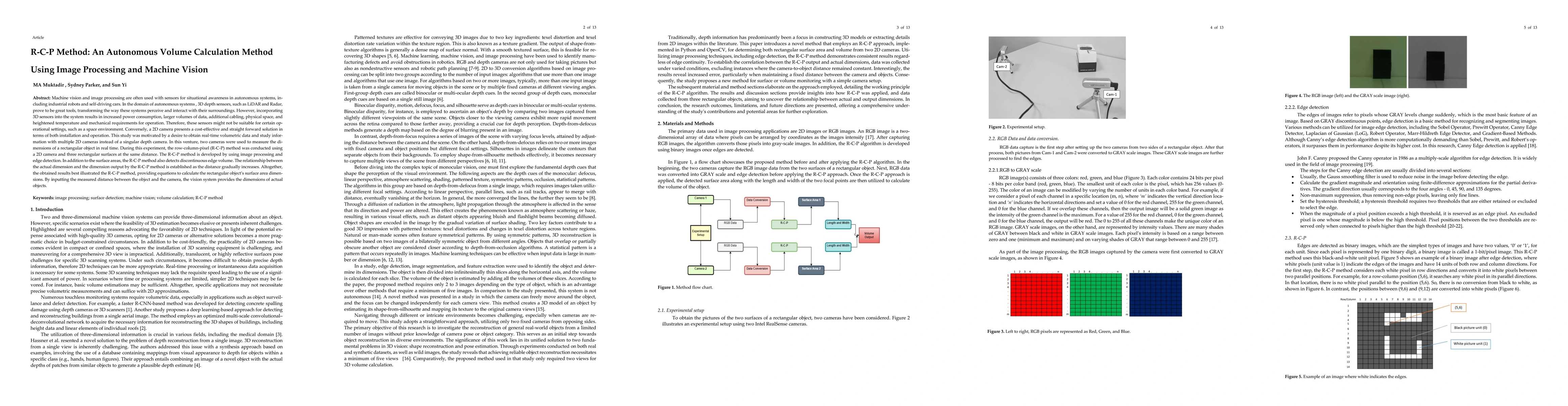 Thumbnail for R-C-P Method: An Autonomous Volume Calculation Method Using Image
  Processing and Machine Vision