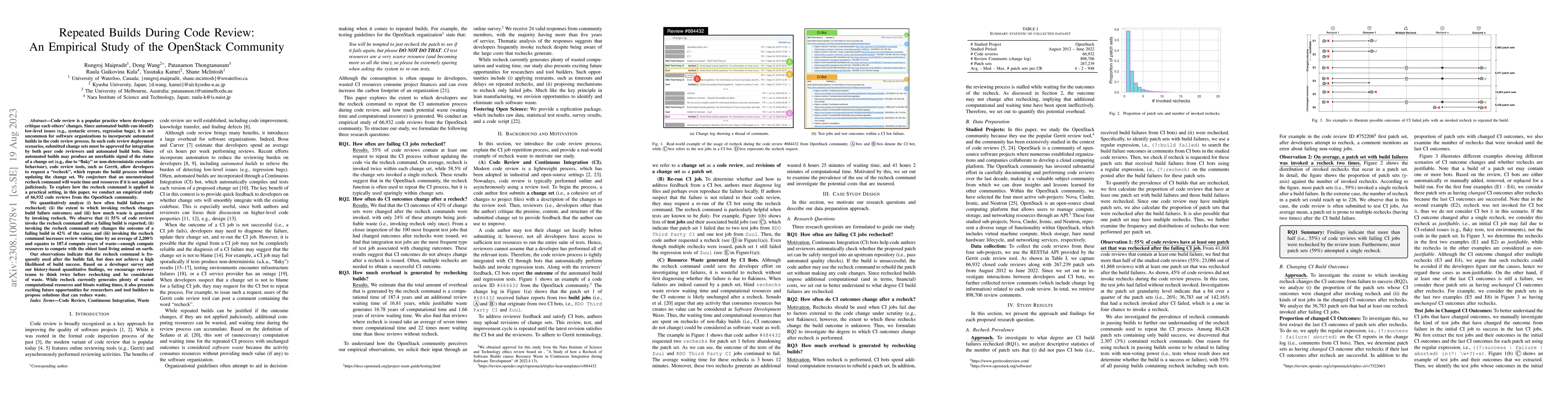 Thumbnail for Repeated Builds During Code Review: An Empirical Study of the OpenStack
  Community